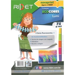 BLOCO CRIATIVO LUMI A4 5 CORES NOVAPRINT