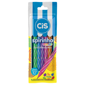 CANETA ESF. CIS SPIRINHO SCENTS 0,7MM CIS PERFUMADA C/5