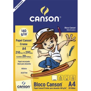 BLOCO A4 140GR DESENHO BRANCO INFANTIL 20FLS CANSON