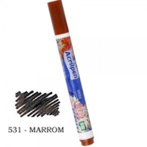 CANETA P/TECIDO ACRILPEN MARROM REF-531