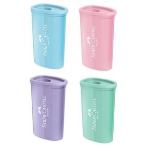 APONTADOR C/DEPÓSITO FABER CASTELL TRIANGULAR - PASTEL REF-125TZF