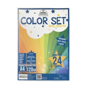 BLOCO CRIATIVO COM 6 CORES + LIVRO DE ATIVIDADES 120G PACOTE COM 24 FOLHAS