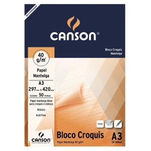 BLOCO CROQUIS A3 41GRS MANTEIGA CANSON