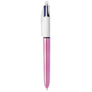 CANETA ESF. 4 CORES METÁLICA ROSA BIC - UN