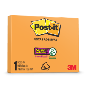 POST-IT 76X102 NEON LARANJA 3M
