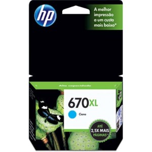 CARTUCHO HP 670XL CIANO CZ118AB HP CX 1 UN