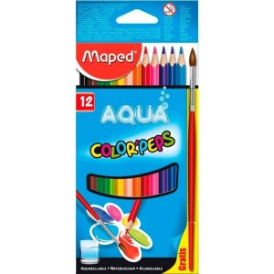 LÁPIS DE COR AQUARELÁVEL COLOR PEPS 12 CORES MAPED