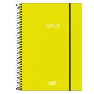 CADERNO UNIVERSITÁRIO CAPA FLEXIVEL 80FLS NEON VERDE