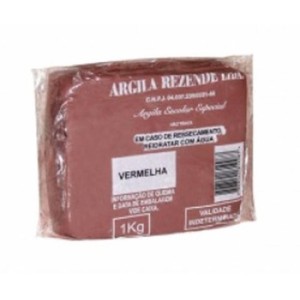 ARGILA ESCOLAR VERMELHA 1KG REZENDE