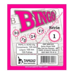 BLOCO BINGO ROSA C/100FLS TAMOIO REF-6004