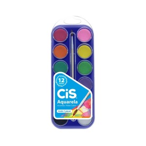 AQUARELA C/12 CORES + PINCEL CIS