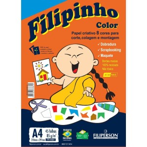 BLOCO CRIATIVO FILIPINHO COLOR A4 85G 45FLS - FILIPERSON