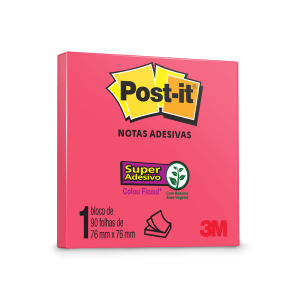 POST-IT 3M 654 76MM X 76MM ROSA POPPY 90 FLS HB004650204