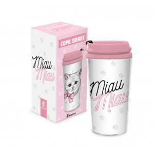 COPO PLÁST. TÉRMICO SMART - GATINHA MIAU