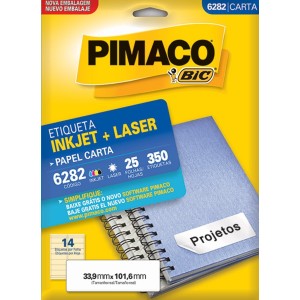 ETIQUETA INKJET + LASER 6282 PIMACO