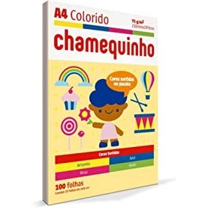 PAPEL SULFITE A4 75G CHAMEQUINHO 100FLS CHAMEX 4 CORES