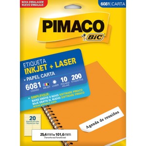 ETIQUETA INKJET + LASER 6081 PIMACO