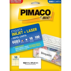 ETIQUETA INKJET + LASER 6083 PIMACO