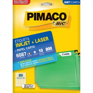 ETIQUETA INKJET + LASER 6087 PIMACO