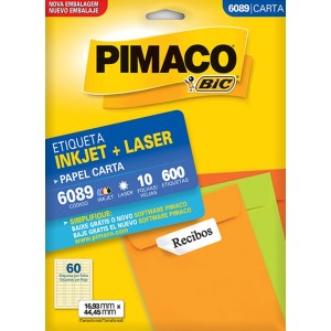 ETIQUETA INKJET + LASER 6089 PIMACO
