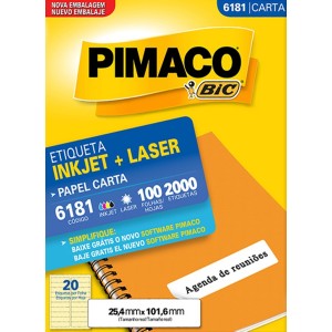 ETIQUETA INKJET + LASER 6181 PIMACO