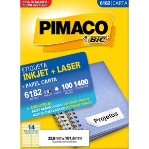 ETIQUETA INKJET + LASER 6182 PIMACO