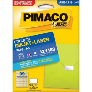ETIQUETA INKJET + LASER A5Q-1219 PIMACO
