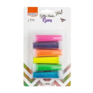 GLITTER SHAKER NEON 7G C/6 CORES - REF GL0504