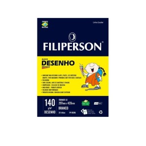 BLOCO DESENHO BRANCO 140G 20FLS A3 FILIPINHO