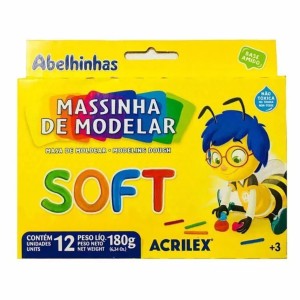 MASSINHA DE MODELAR 12 CORES SOFT ACRILEX