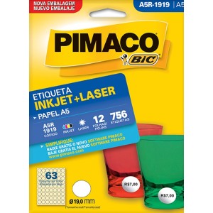ETIQUETA INKJET + LASER A5R-1919 PIMACO