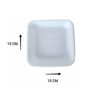 BANDEJA DE ISOPOR 15CM X 15CM X 1,8CM