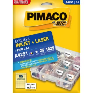 ETIQUETA INKJET + LASER A4251 PIMACO
