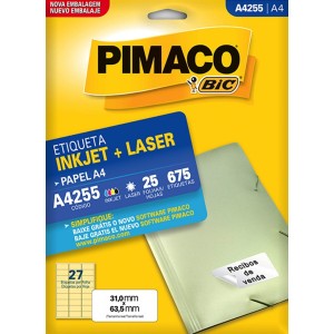 ETIQUETA INKJET + LASER A4255 PIMACO