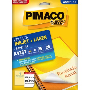 ETIQUETA INKJET + LASER A4267 PIMACO