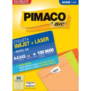 ETIQUETA INKJET + LASER A4348 PIMACO