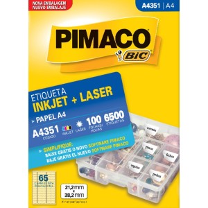 ETIQUETA INKJET + LASER A4351 PIMACO