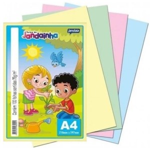 PAPEL SULFITE A4 100FLS 75G SORTIDAS - JANDAIA