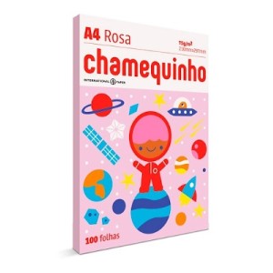 PAPEL SULFITE A4 75G CHAMEQUINHO 100FLS ROSA