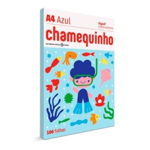 PAPEL SULFITE A4 75G CHAMEQUINHO 100FLS AZUL