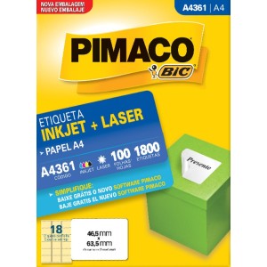ETIQUETA INKJET + LASER A4361 PIMACO