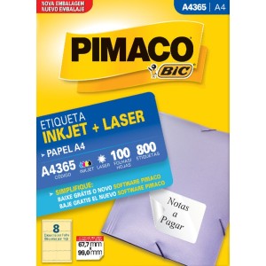 ETIQUETA INKJET + LASER A4365 PIMACO