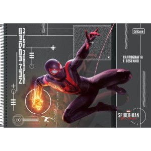 CADERNO DE CARTOGRAFIA E DESENHO ESPIRAL CAPA DURA SPIDER MAN GAME 80 FOLHAS
