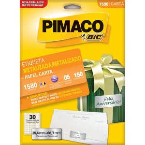 ETIQUETA INKJET + LASER METALIZADA 1580 PIMACO