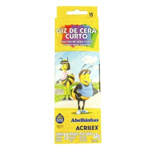 GIZ DE CERA CURTO C/15 CORES ACRILEX -REF-092150000
