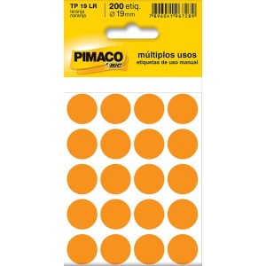 ETIQUETA PARA IDENTIFICAÇÃO TP-19 LARANJA PIMACO