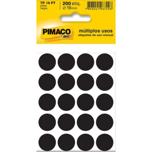 ETIQUETA PARA IDENTIFICAÇÃO TP-19 PRETA PIMACO