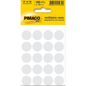 ETIQUETA PARA IDENTIFICAÇÃO TP-19 TRANSPARENTE PIMACO