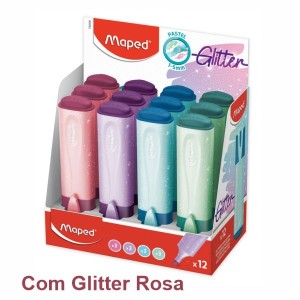 CANETA MARCA TEXTO MAPED FLUOPEPS TONSPASTEL GLITTER REF-742038 ROSA